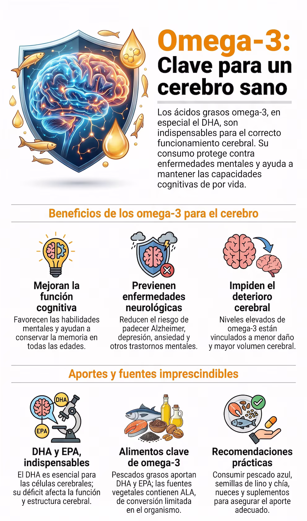 Omega-3: el nutriente esencial para cuidar la salud del cerebro