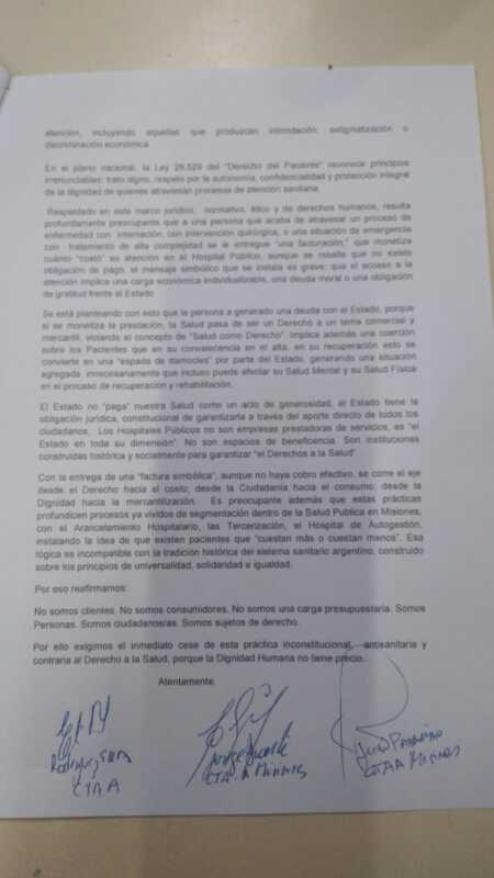 La CTA Autónoma Misiones rechazó la emisión de facturas a pacientes del Parque de la Salud 6 690859240 1425527452935028 1785473287282303032 n - 5