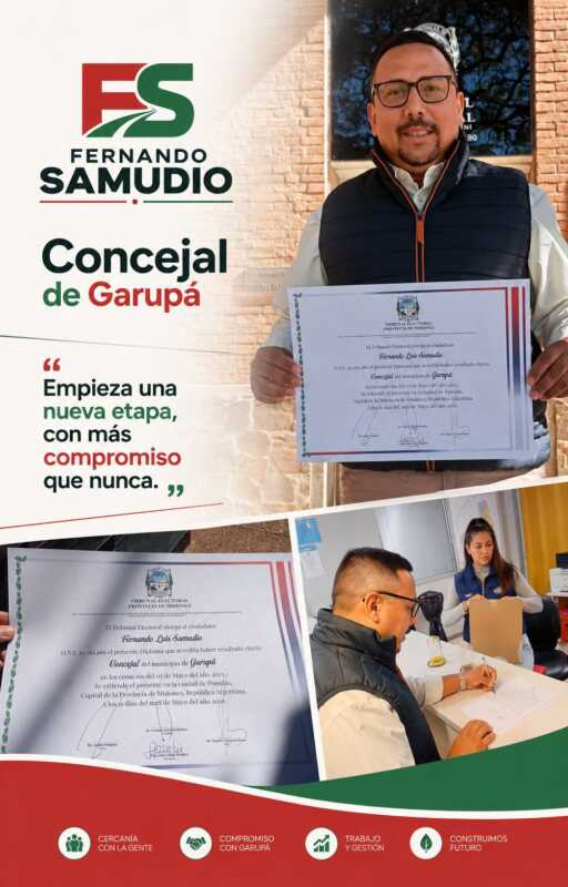 Tras dejar el Concejo, Fernando Samudio habló del conflicto político interno en Garupá 9 Fernando Samudio rompió el silencio tras dejar su banca y apuntó a la interna política en Garupá