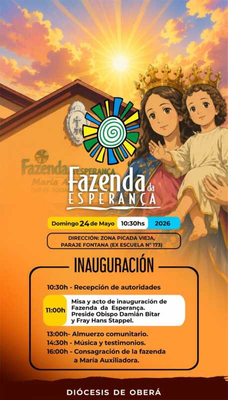 Fazenda de la Esperanza abrirá en Oberá una comunidad terapéutica para rehabilitación