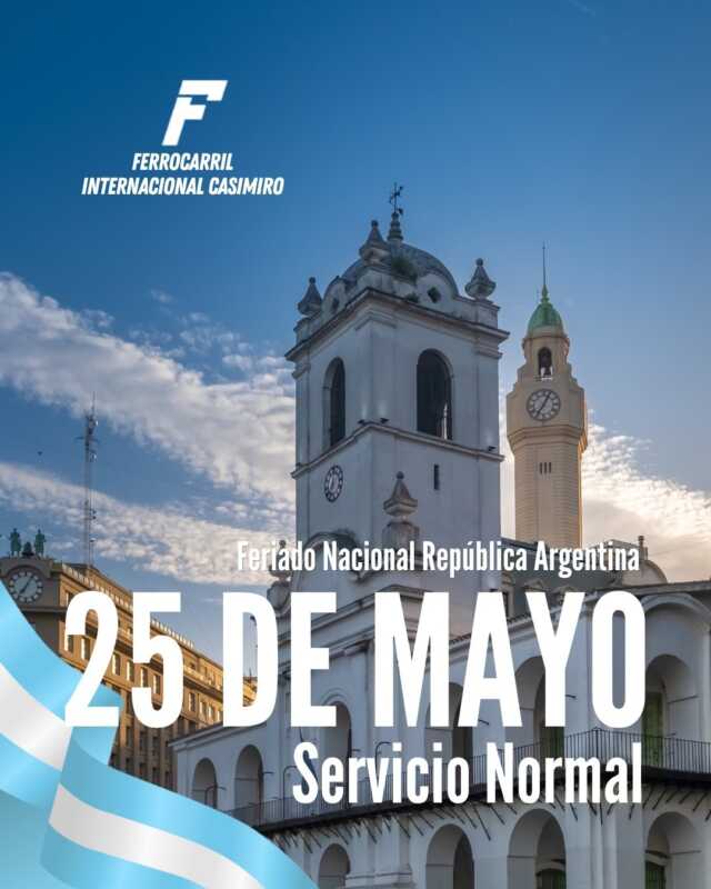 El tren Posadas-Encarnación funcionará normalmente durante el feriado del 25 de Mayo 2 Sin interrupciones: el tren Posadas-Encarnación funcionará con normalidad el 25 de Mayo