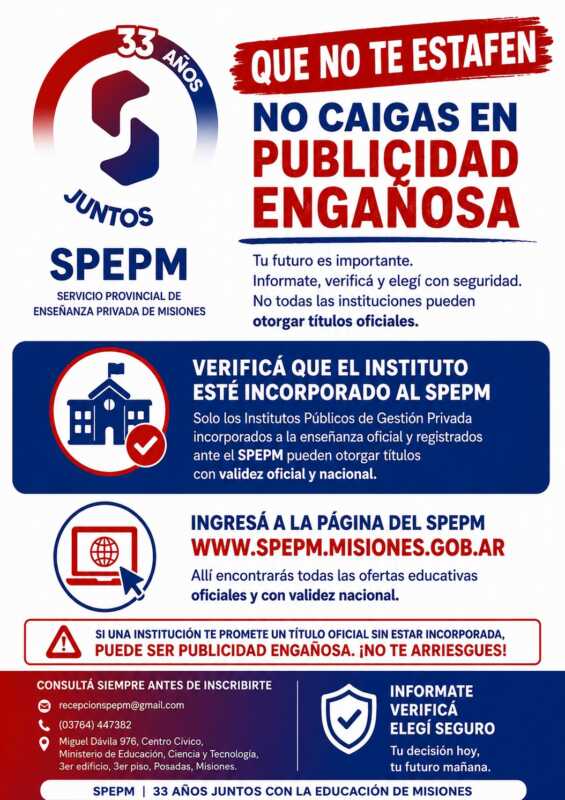 El SPEPM alertó sobre ofertas académicas que podrían no tener validez oficial 2 SPEPM