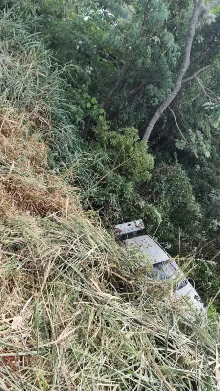 Tomaba mate y su auto terminó en un barranco 1 auto
