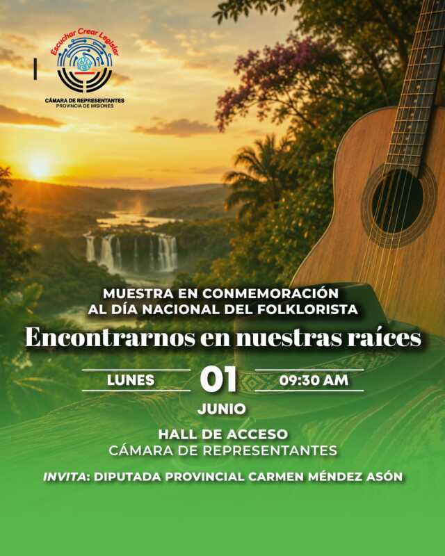Realizarán una muestra por el Día Nacional del Folklorista en la Legislatura de Misiones 1 folk