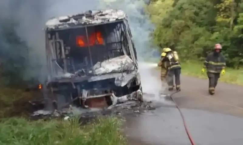 Colectivo se incendió sobre la Ruta 17 en Pozo Azul: evacuaron a 35 pasajeros md 2 - 2
