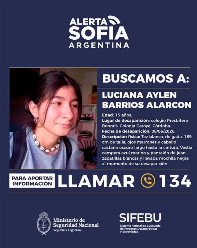 Buscan intensamente a otra adolescente en Córdoba: despliegan casi 100 policías, helicóptero y activan el Alerta Sofía 4 WhatsApp Image 2026 06 09 at 17.22.53 - 3