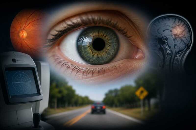 Campo visual: el glaucoma, la diabetes y los ACV pueden provocar pérdida de visión sin síntomas 2 Los estudios de campo visual son fundamentales para el diagnóstico temprano y para evaluar la aptitud para conducir.