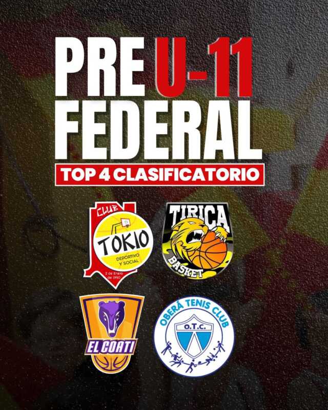 Tokio, Tirica, El Coatí y OTC van por la clasificación en el Pre Federal U11 2 El estadio Jorge Yamaguchi será sede este fin de semana del Top 4 Clasificatorio del Pre Federal U11. Tokio, Tirica, El Coatí y Oberá Tenis Club buscarán avanzar a la próxima instancia del certamen.