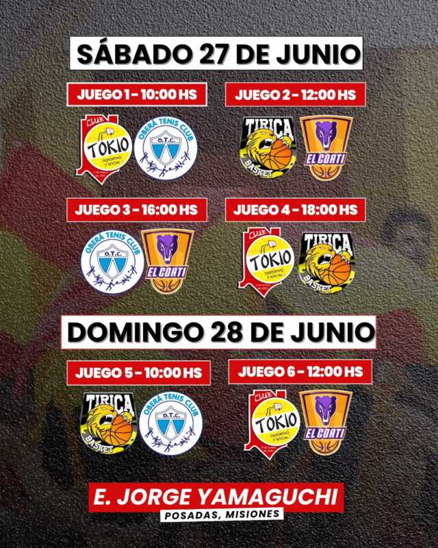 Tokio, Tirica, El Coatí y OTC van por la clasificación en el Pre Federal U11 3 El estadio Jorge Yamaguchi será sede este fin de semana del Top 4 Clasificatorio del Pre Federal U11. Tokio, Tirica, El Coatí y Oberá Tenis Club buscarán avanzar a la próxima instancia del certamen.