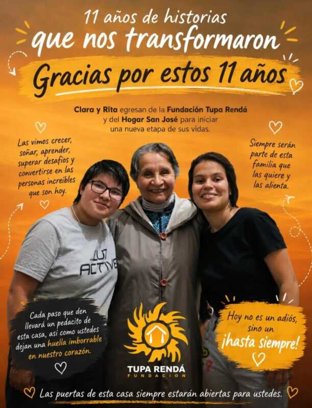 Tras 11 años en la Fundación Tupá Rendá, dos hermanas inician una nueva etapa de vida 3 tupa renda - 2
