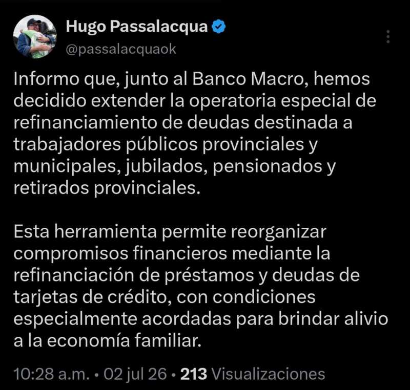 El Gobierno de Misiones extendió hasta el 31 de julio la operatoria especial de refinanciación de deudas con el Banco Macro. El beneficio alcanza a trabajadores públicos, jubilados, pensionados y ahora también a beneficiarios de ANSES.