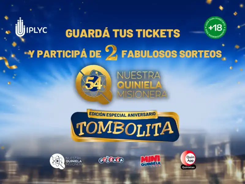 "Guardá tu ticket": el consejo del IPLyC para participar por un kit para renovar el hogar y un Toyota Yaris 4 Tombolita Aniversario Quiniela 2026 - 3