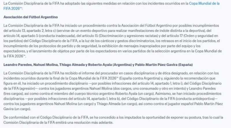 La FIFA abrió un expediente contra la AFA por la bandera de Malvinas y los incidentes en la final del Mundial 2026 4 WhatsApp Image 2026 07 29 at 17.16.39 - 3