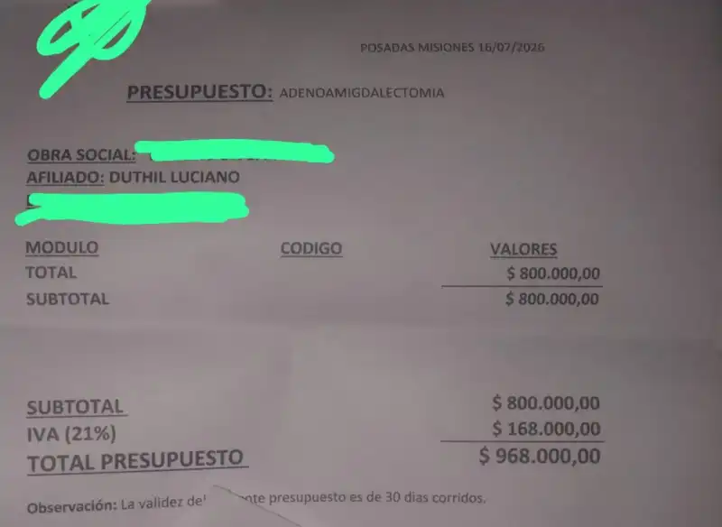 El pequeño Luciano será operado gratis en una clínica privada tras la colecta solidaria en Posadas 4 costo estudios luciano 1 1536x1121 1 - 3