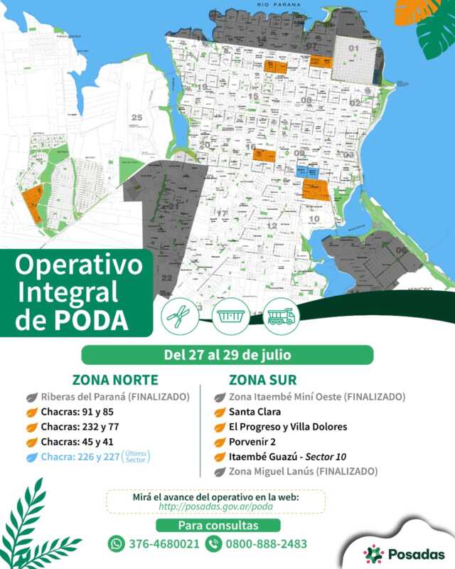 Operativo Integral de Poda: este miércoles continúan los trabajos en distintos barrios de Posadas 3 ebd823a1 09fb 459c bada 2cbbef2e8573 - 2