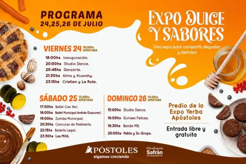 La miel y la yerba mate serán protagonistas del tradicional Concurso de Pastelería que se realizará durante la Expo Dulce y Sabores.