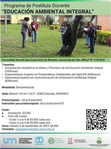 "La educación ambiental involucra a todas las personas": amplían las inscripciones al postítulo de la UNaM 5 images - 4