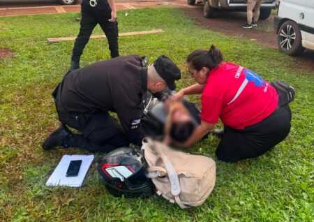 despiste de moto en Santa Ana