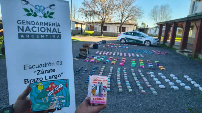 Detectaron resina de marihuana oculta en 560 cajas de cigarrillos electrónicos provenientes de Misiones Detectaron resina de marihuana