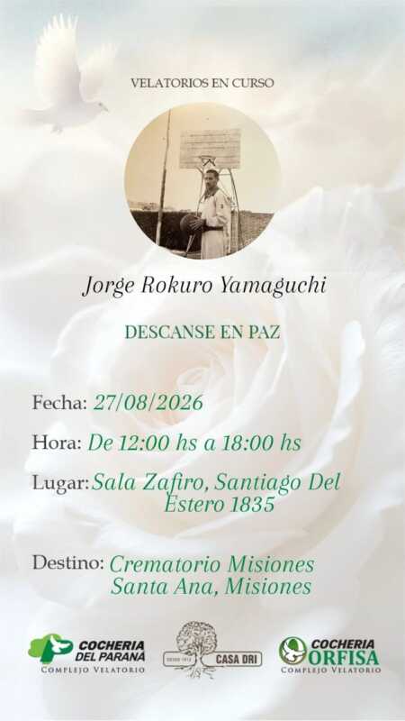 Murió a los 96 años Jorge Rokuro Yamaguchi, fundador del Club Tokio, exjugador del seleccionado misionero, profesor de Educación Física y referente deportivo.