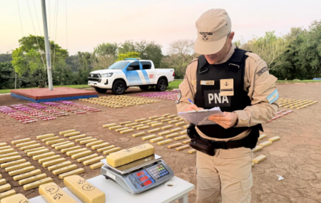 Incautaron más de media tonelada de droga valuada en $216 millones en Puerto Iguazú droga