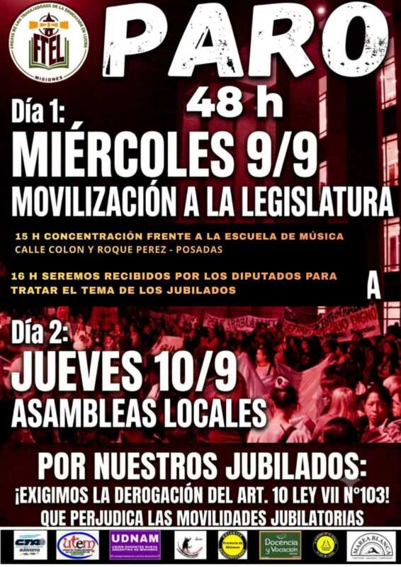Paro docente de 48 horas en Misiones: movilización y reclamo por los jubilados 5 797193881 3343950605791259 6342499125216938791 n - 4