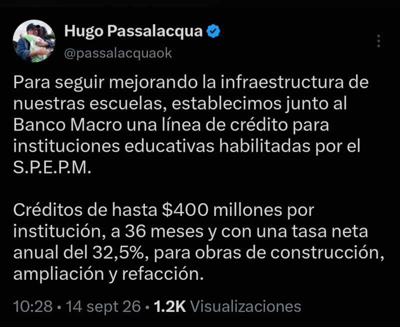 Passalacqua anunció créditos de hasta $400 millones para infraestructura educativa en Misiones 2 Passalacqua
