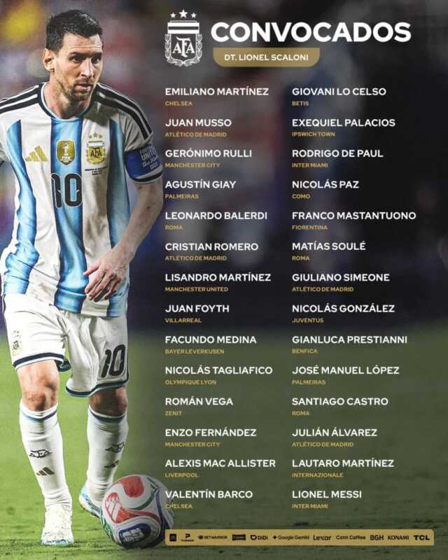 Con Messi, Scaloni confirmó la lista de la Selección Argentina para los primeros amistosos tras el Mundial 4 WhatsApp Image 2026 09 15 at 18.42.31 2 - 3