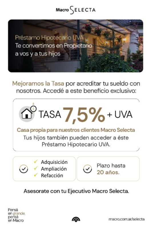 Banco Macro baja la tasa de sus créditos hipotecarios y extiende el plazo a 20 años 2 macro - 1