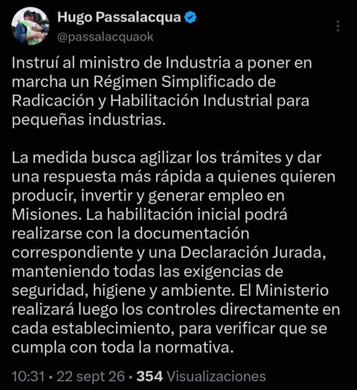 Misiones simplifica la habilitación de industrias: el trámite será 100% digital y tendrá respuesta en hasta 10 días 2 passalacqua industria - 1