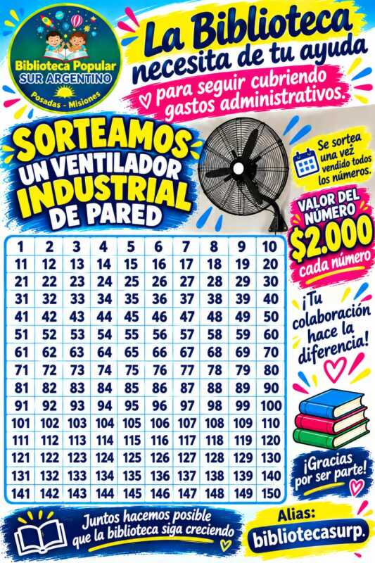 Biblioteca Popular de barrio Sur Argentino: talleres gratuitos y una rifa para sostener un espacio que crece 8 rifa sur argentino - 7
