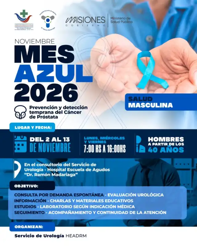 El Hospital Madariaga realizará seis jornadas gratuitas de prevención del cáncer de próstata en Noviembre 5 Mes azul - 4