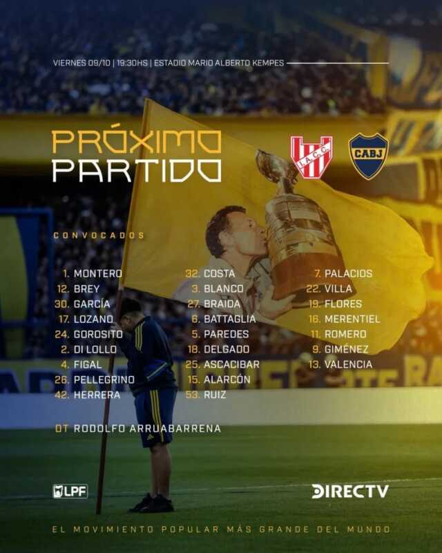 Boca confirmó los convocados ante Instituto: Montero vuelve y Battaglia podría sumar minutos 2 WhatsApp Image 2026 10 08 at 18.44.13 - 1