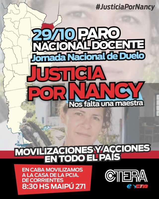 CTERA convocó a un paro nacional docente para exigir justicia por Nancy Godoy 2 WhatsApp Image 2026 10 28 at 20.18.17 - 1